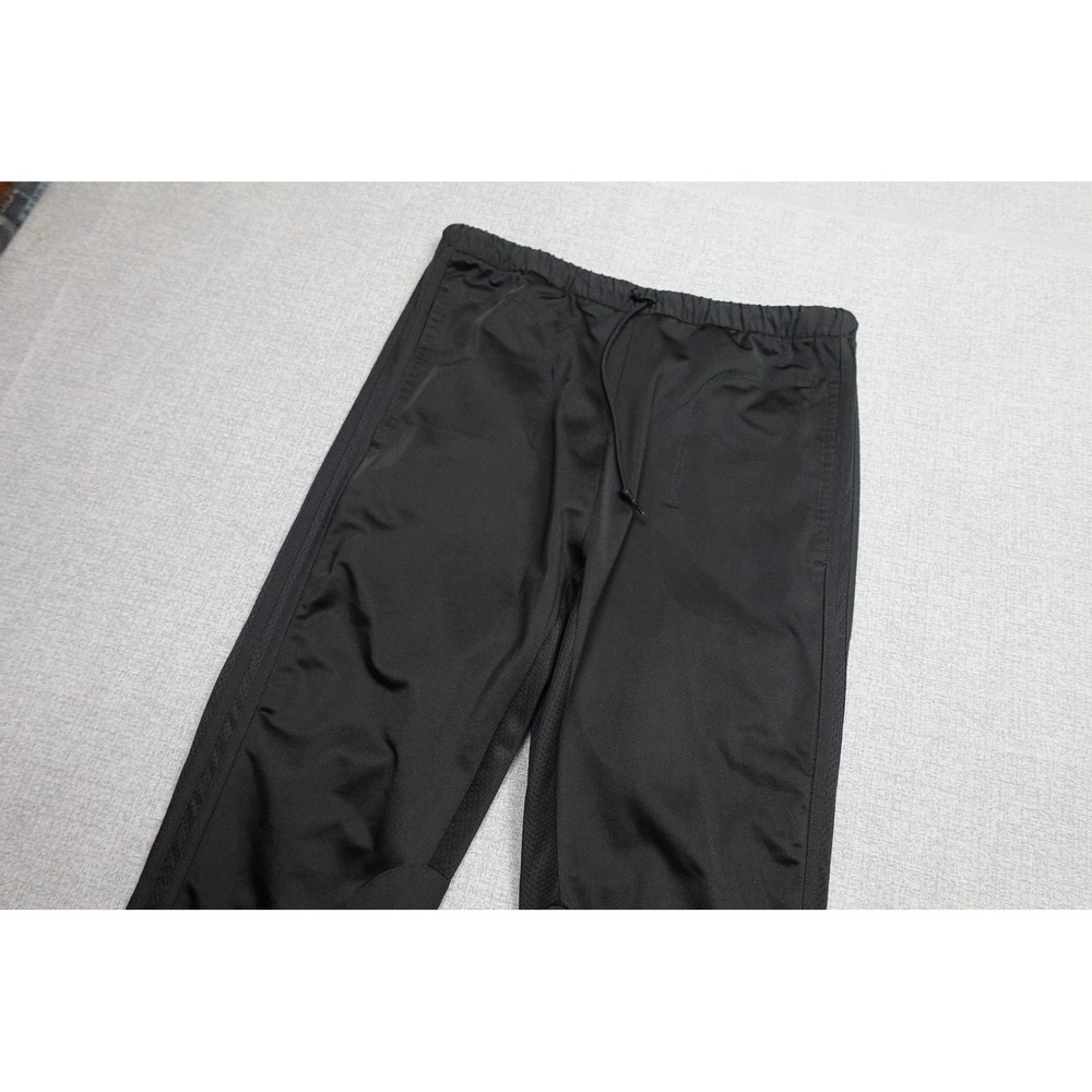 Adidas Originals Jogger Pants Mens Medium Black Woven Elastic Cuff Side Stripe